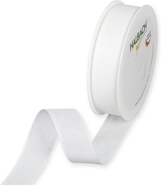 Halbach Dekoband in Baumwolloptik aus Polyester, Breite: 2,5 cm, Länge: 5 m, Weiß - Bild 1