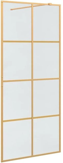 vidaXL Walk-In Duschwand aus gehärtetem Glas in Gold und Transparent, B/H: 90 x 195 cm - Bild 1