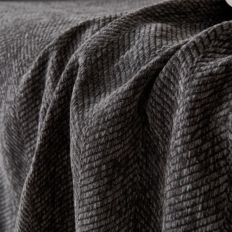 Your Warm Home Sofaüberwurf aus Jacquard-Chenille mit Quasten in Dunkelgrau, B/T: 180 x 130 cm - Bild 4