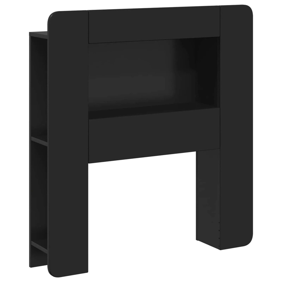 vidaXL Kopfteil-Schrank mit integriertem Stauraum in Schwarz, modern, aus Holzwerkstoff, B/H/T: 100 x 93,5 x 18,5 cm - Bild 2