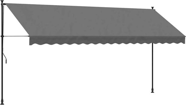 vidaXL Markise einziehbar Anthrazit B: 400 cm, T: 150 cm aus Polyester und Stahl - Bild 1