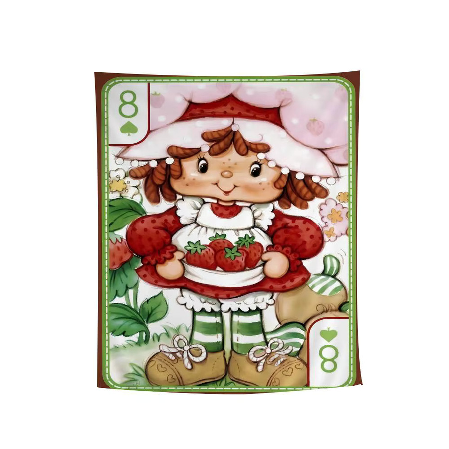 Cartoon Erdbeer-Shortcake Wandteppich aus Textil in Mehrfarbig für Kinderzimmer und Heimdekoration - Bild 4