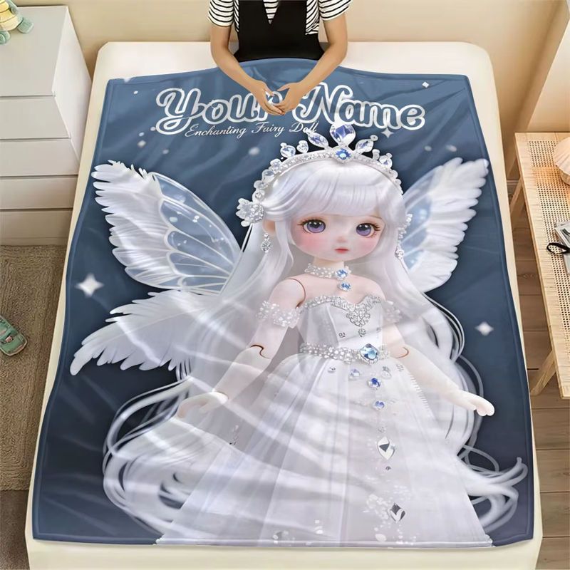 Personalisierte Flanellblanke im Engel-Design mit individuellem Namen von ZIZ - Bild 5