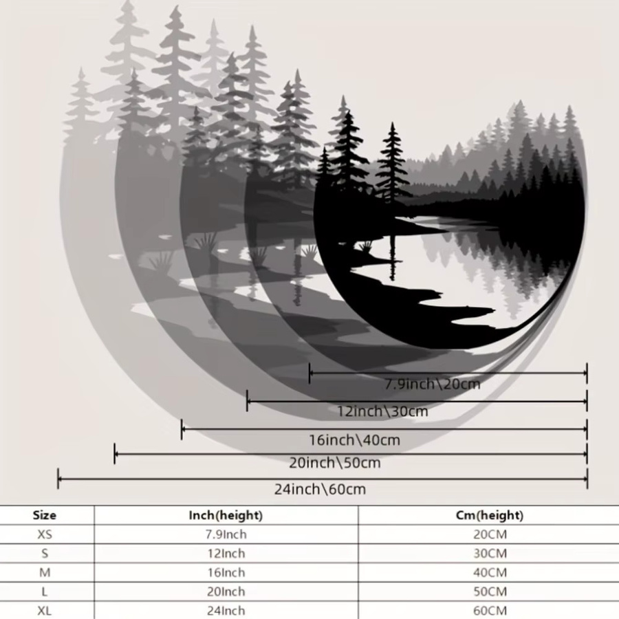 CIFBUY Metall-Wandkunst Bergbach in Schwarz als wetterfeste Terrassendekoration, B: 20,32 cm, H: 20,32 cm - Bild 2