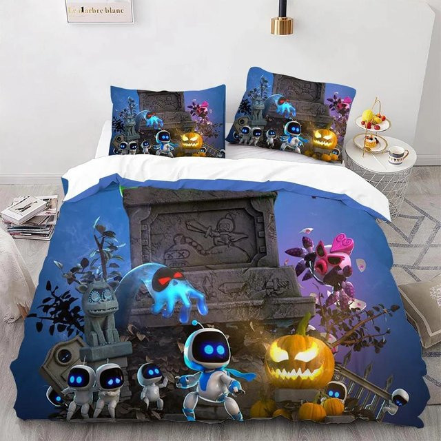 Astro Bot Bettwäsche Set mit Bettbezug und Kissenbezug, Blau, B/H: 135 x 200 cm - Bild 1