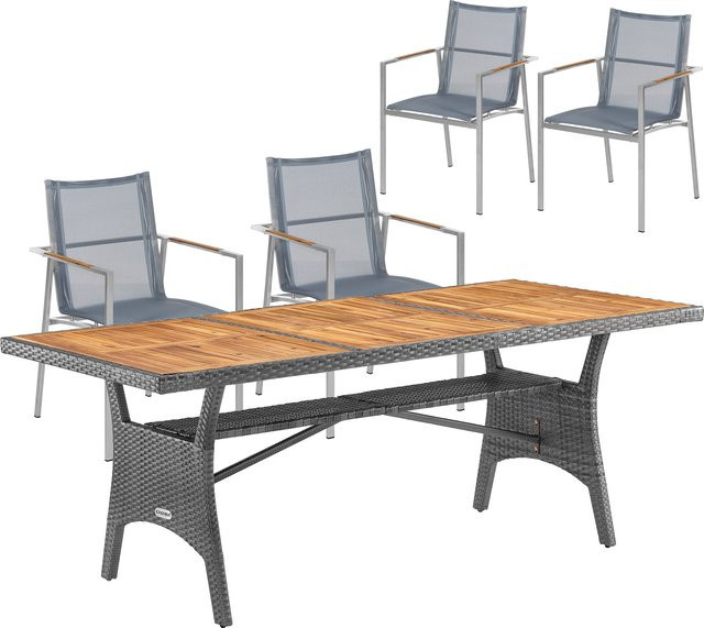 CASARIA Garten-Sitzgruppe 5-teilig aus Akazienholz in Grau - Bild 1