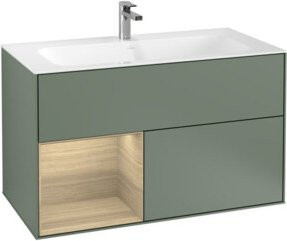 V&B Finion Waschtischunterschrank mit LED-Beleuchtung, Wandmontage, Lackiert, Breite: 99,6 cm, Tiefe: 59,1 cm - Bild 1