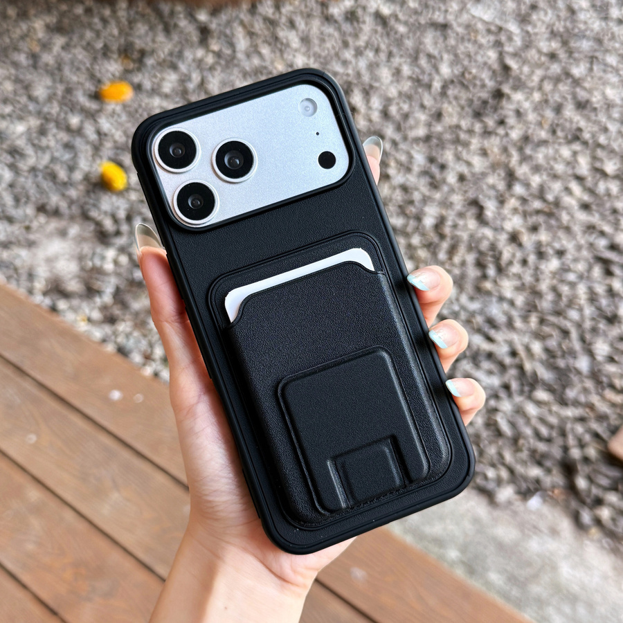 HQBBRO Magnetische Business Handyhülle Slim Fit mit Kartenhalter für iPhone 17 Pro Max, 16 Plus, 15, 14, 13 in Schwarz - Bild 3
