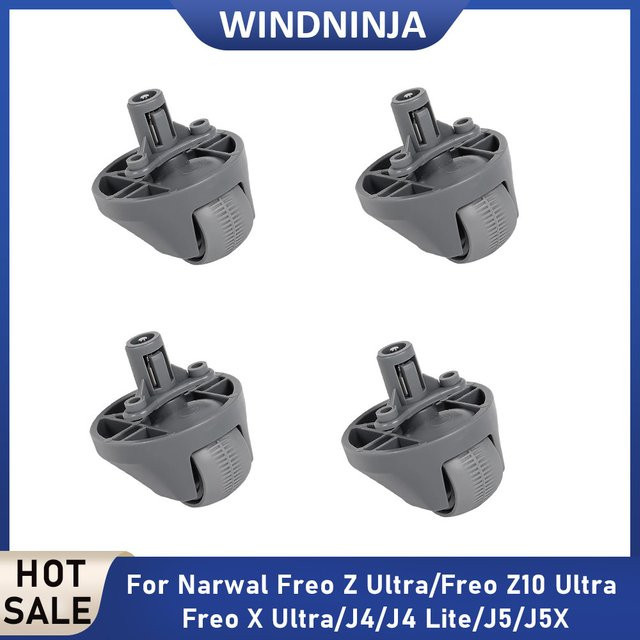 WINDNINJA Ersatz Vorderräder für Narwal Freo X Ultra, Freo Z Ultra, Freo Z10 Ultra, J4, J4 Lite und J5 Roboterstaubsauger in Grau - Bild 1