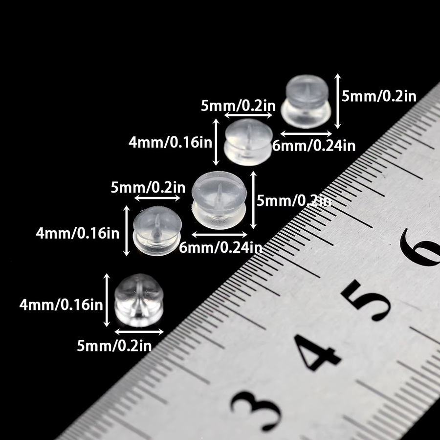 Ohrstecker Silikon, 5 mm, transparent, Unisex - Bild 3