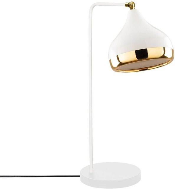Opviq Tischleuchte in Weiß und Gold aus Metall mit E27 Fassung, B/H/T: 26 x 52 x 17 cm - Bild 1