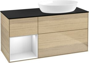 V&B Waschtischunterschrank Finion Wandbeleuchtung in Eichenlack Braun, Breite: 120 cm - Bild 1