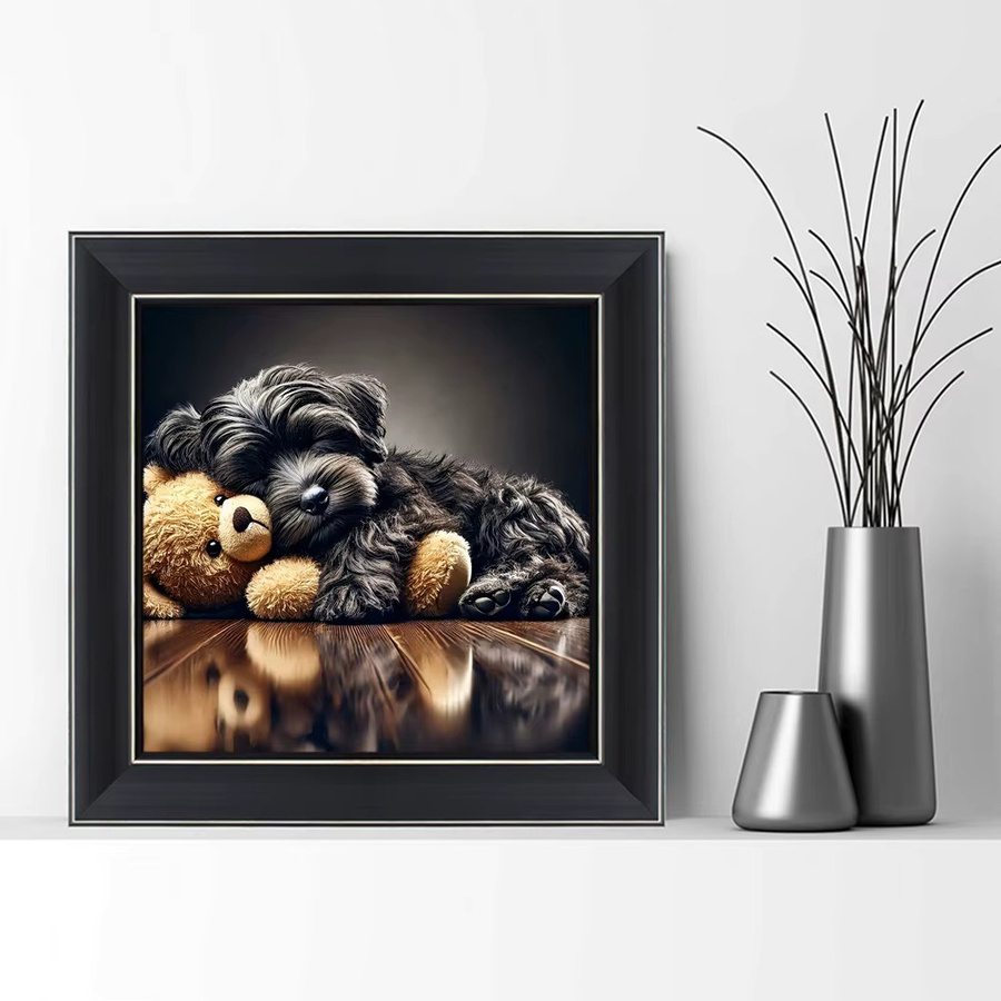 EverShine 5D-Diamantgemälde DIY Hund und Welpe Mosaik-Tierhandwerk in Mehrfarbig, B/H/T: 20 x 20 x 20 cm - Bild 2