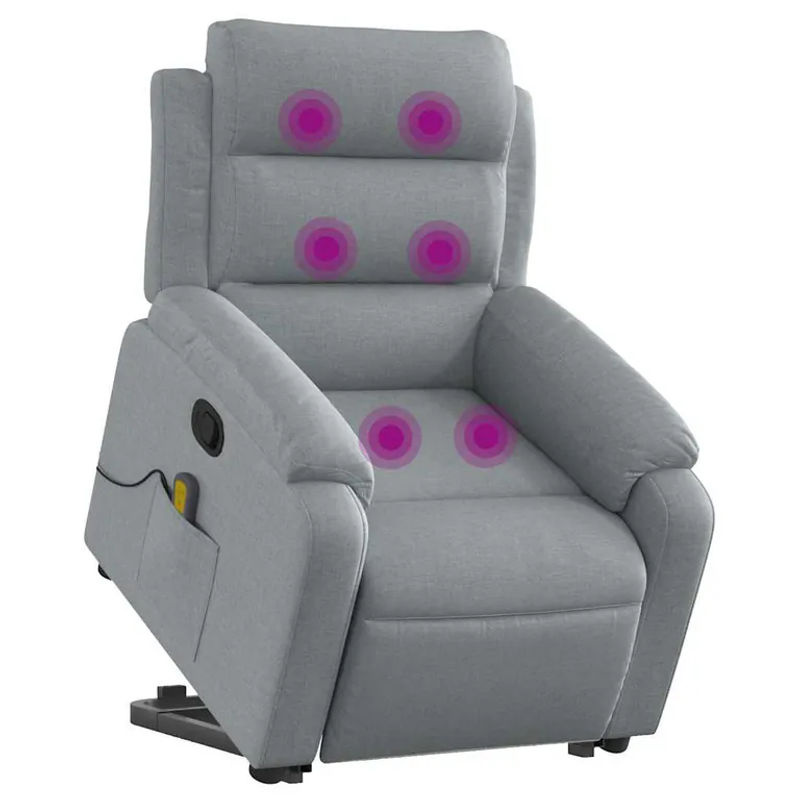 Vidaxl Massagesessel Aufstehhilfe Relaxsessel aus Stoff in Grau - Bild 8