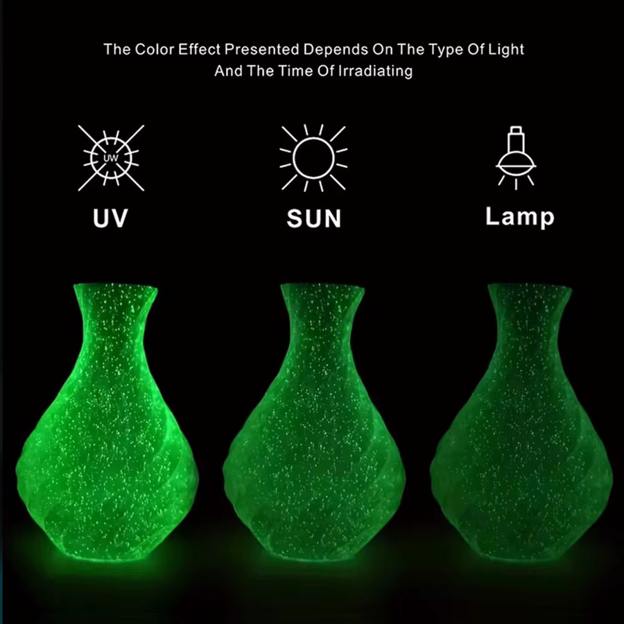 3D Maliang PLA Filament Glow In The Dark Regenbogen Firefly Green, Durchmesser: 1,75 mm - Bild 2