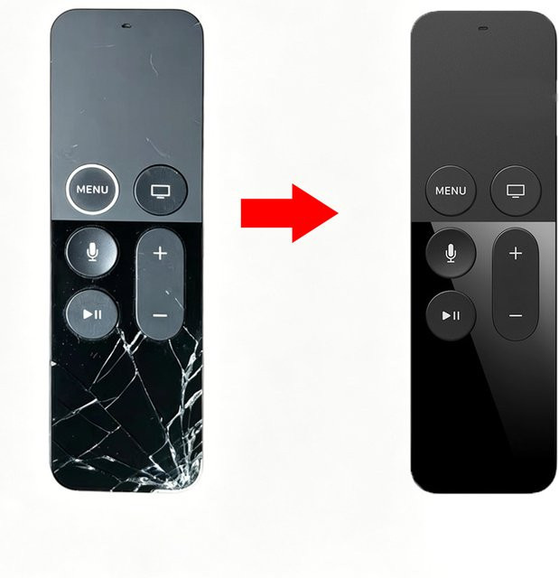 Ersatz-Fernbedienungsrahmen mit internem Tastenflexkabel für Apple Siri Remote, kompatibel mit TV4 A1513 und TV5 A1942 4K 1080P, Schwarz - Bild 1