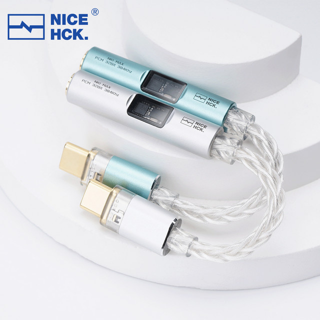NICEHCK NK1 MAX USB-C auf 3,5 mm DAC-Adapter mit CX31993 Dekodierungschip und MAX97220 OP-AMP, versilbertes HiFi-Adapterkabel - Bild 1