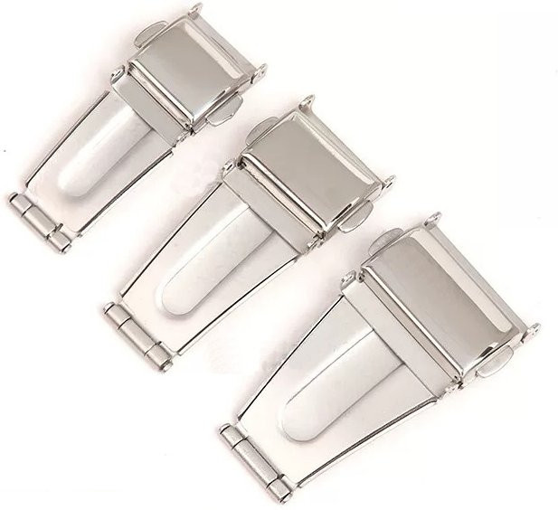 RACDONA Uhrenarmband-Verschluss, Schmetterlingsfaltschließe, Edelstahl, Silber, 9-22 mm - Bild 1