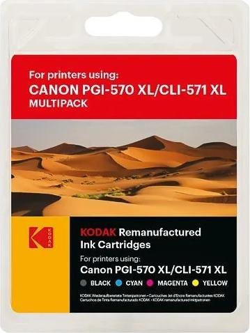 Kodak Tintenpatronen-Set für MG5750, CMYK PGI570XL und CLI571XL, Multicolor, 1x 22 ml und 4x 11 ml - Bild 1