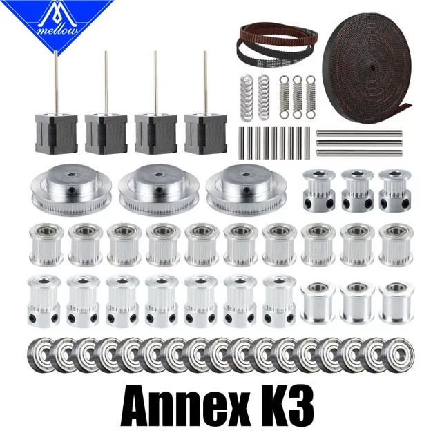 Mellow K3 XYZ Motion Kit für FDM 3D-Drucker mit Gates GT2 LL-2GT Zahnriemen, Welle, 625 Lagern und LDO Hochtemperaturmotoren - Bild 1