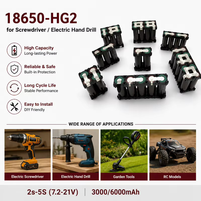 Makita 18650 Lithium-Ionen-Akku 3,7V 3000mAh Flachkopf-Hochstrom-Zelle Ersatz für HG2 - Bild 4