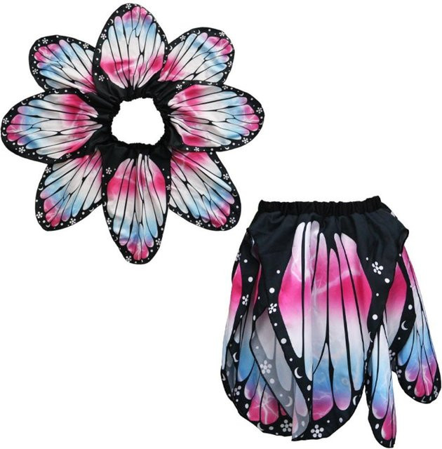 weourh Schmetterlingsflügel Schal, Umhang, Schwarz - Bild 1