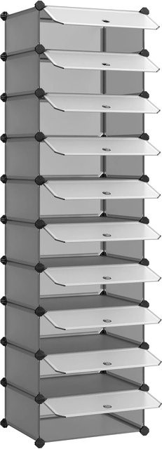 Songmics Schuhschrank aus Kunststoff in Grau, H: 173 cm, B: 43 cm, T: 31 cm - Bild 1