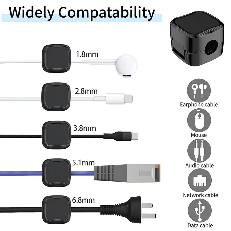Magnetischer Kabel-Organizer in Weiß zur Kabelverwaltung und als Kabelhalter für dein Heimbüro oder die Küche - Bild 5