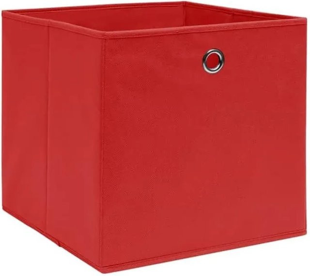 vidaXL Aufbewahrungsboxen aus Vliesstoff, 4er-Set, Rot, B/T/H: 28 x 28 x 28 cm - Bild 1
