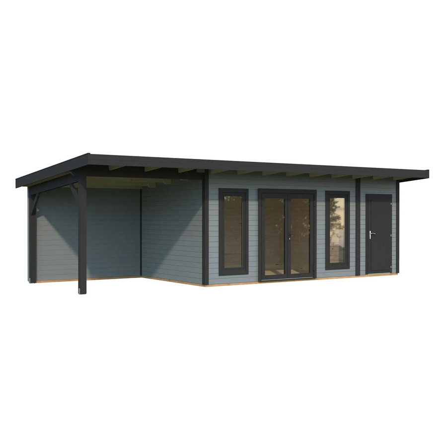 Palmako Holz-Gartenhaus Aurelia Pultdach in Grau und Anthrazit mit Boden und moderner Optik B: 889 cm, T: 300 cm, H: 264 cm - Bild 2