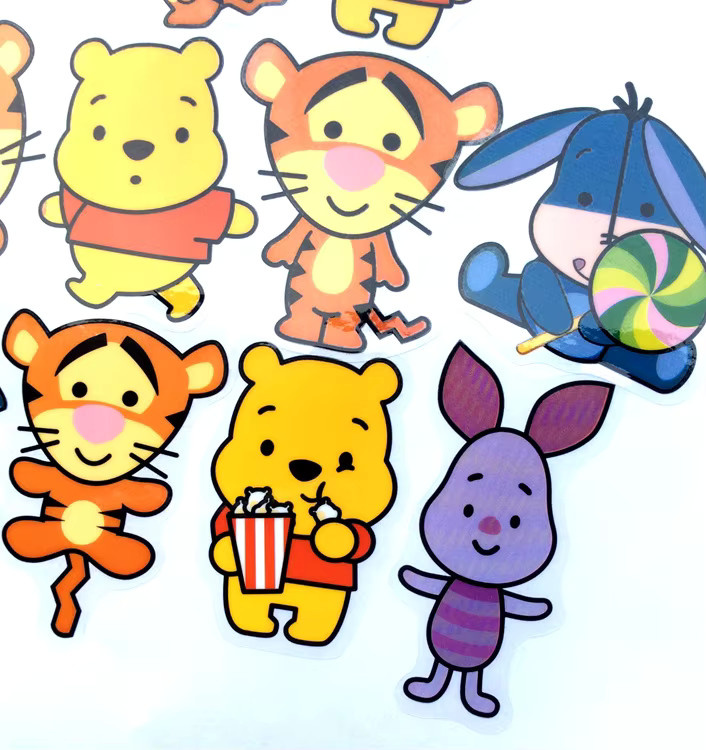 Potdemiel Winnie the Pooh Dekorative PVC Aufkleber Transparent mit Ferkel und Tiger wasserdicht und ölbeständig - Bild 2