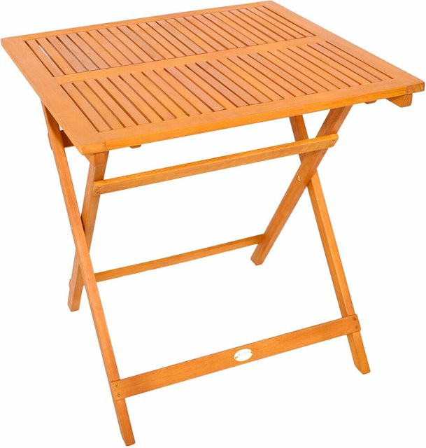 Sedex Klapptisch Linus aus Eukalyptusholz in Natur, B/T/H: 70 x 70 x 70 cm - Bild 1