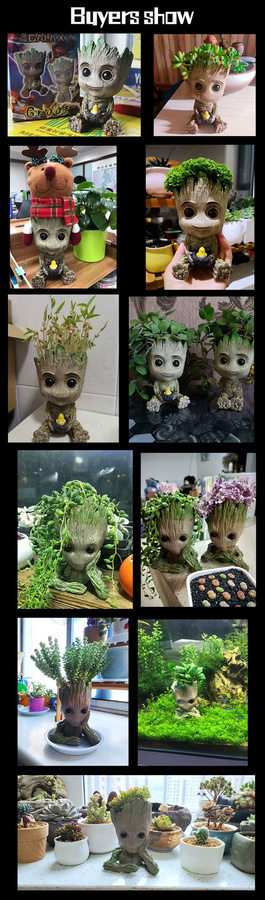 MINISO Groot Anime Action Figur Multifunktions Blumentopf und Stifthalter in Braun - Bild 5