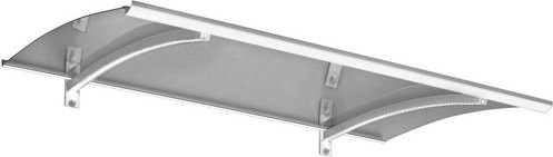 GUTTA Pultvordach aus Polycarbonat und Aluminium, weiß/klar, B/T/H: 150 x 90 x 135 cm - Bild 1