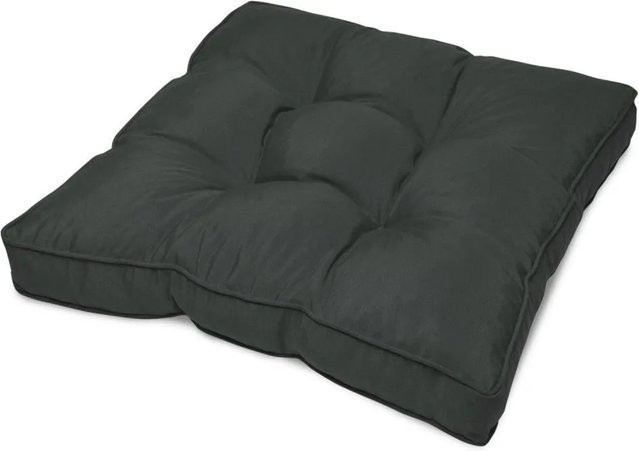 Beautissu Flair Loungekissen Outdoor Sitzkissen quadratisch Graphitgrau B/B/H: 60 x 60 x 10 cm - Bild 1