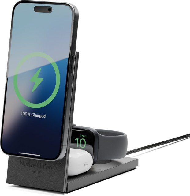 Native Union Rise 3-in-1 Qi2 Magnetischer Wireless Charger - Schwarz - Bild 1