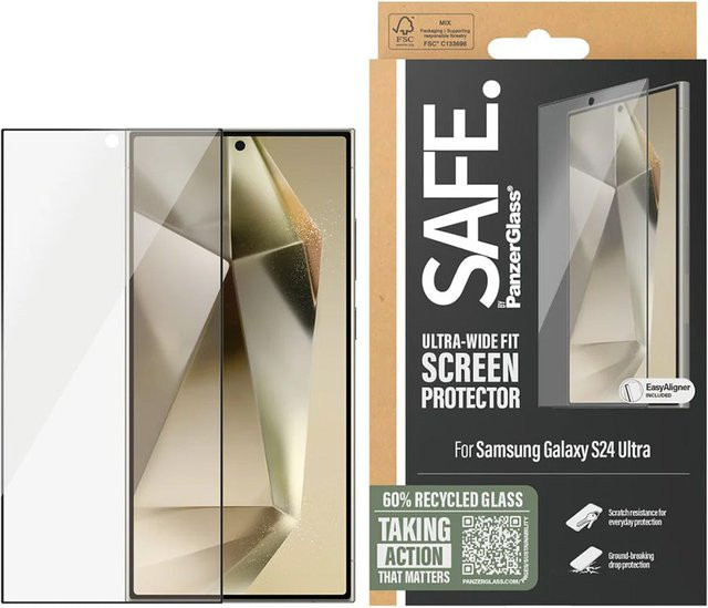 PanzerGlass Re:Fresh Ultra-Wide Fit Displayschutzglas für Samsung Galaxy S24 Ultra, gehärtetes Glas mit EasyAligner, Schwarz - Bild 2
