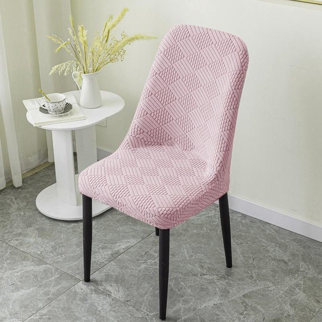 Yiran Furniture Elastischer Gebogener Stuhlbezug für Esszimmerstühle und Hocker, Pink, B/T/H: 40 x 40 x 40 cm - Bild 1
