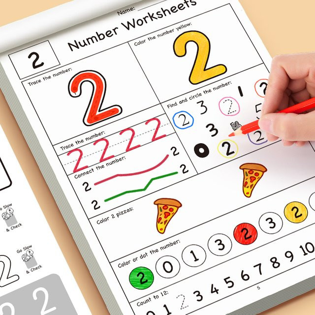 Interaktives digitales Übungsbuch zum Ausmalen mit Zahlen für Kinder, 32 Seiten, inklusive Zeichenstift, Mehrfarbig - Bild 1