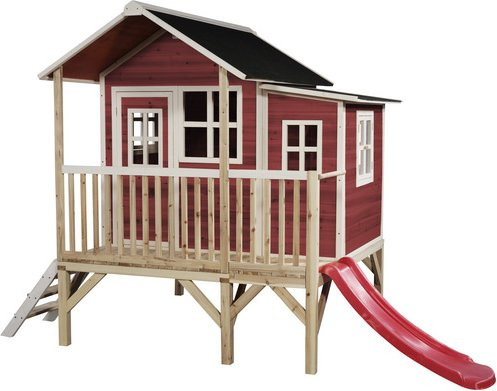EXIT Toys Loft 350 Holzspielhaus Spielturm, rot, B/H/T: 190 x 215 x 322 cm - Bild 4