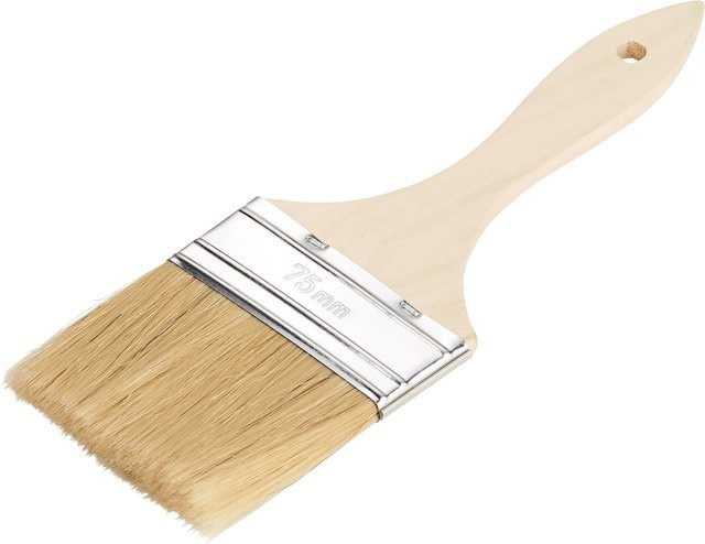 LUX-TOOLS Flachpinsel aus Holz für wasserbasierte und lösungsmittelbasierte Lacke, Breite: 7,5 cm - Bild 1