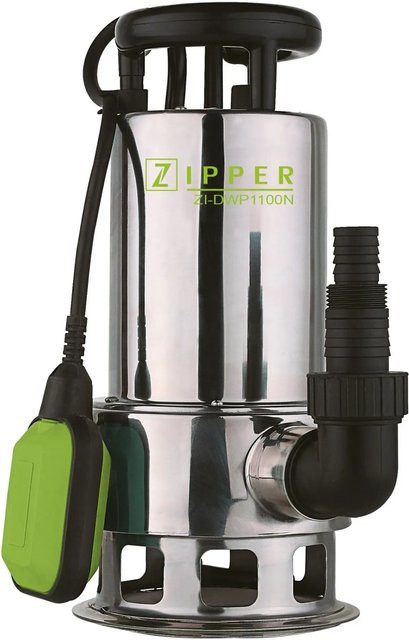 Zipper Schmutzwasser-Tauchpumpe ZI-DWP1100N in Grün und Silber - Bild 1