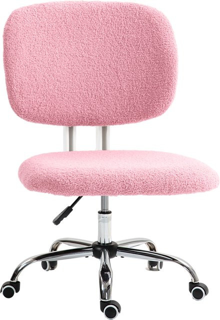 Vinsetto Ergonomischer Bürostuhl aus Samt in Rosa, Höhenverstellbarer Drehstuhl ohne Armlehnen für Home Office und Gaming - Bild 1