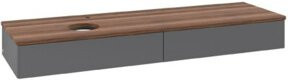 V&B Waschtischunterschrank Antao ohne Frontstruktur, Wandhängend, Anthrazit lackiert, B: 160 cm, T: 50 cm - Bild 1