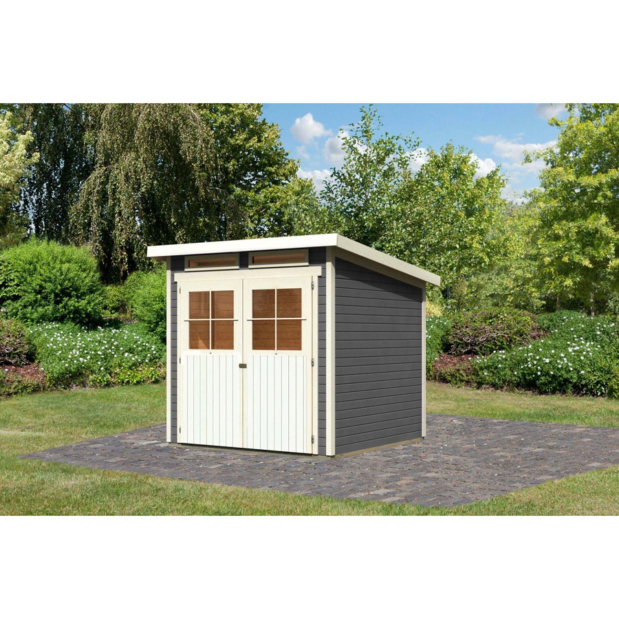 Karibu Holz-Gartenhaus Egersund Terragrau mit Pultdach und Lackierung B/T: 209 x 213 cm - Bild 2