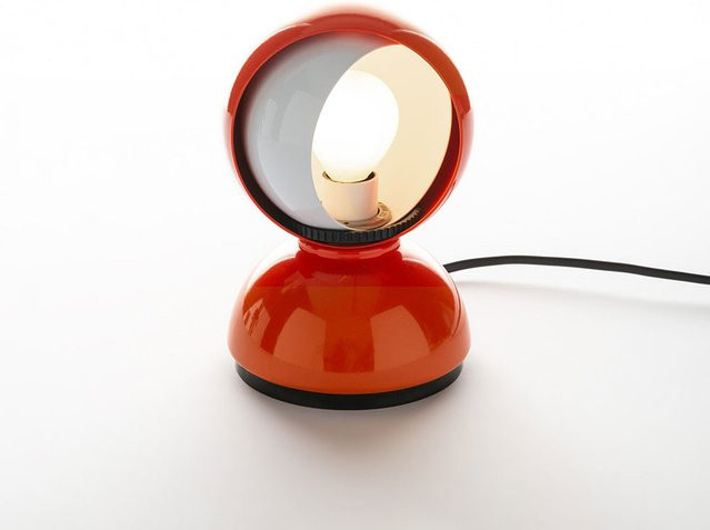 Artemide Eclisse Tischleuchte in Orange aus Metall als Akzentbeleuchtung für Nachttisch oder Regal - Bild 1
