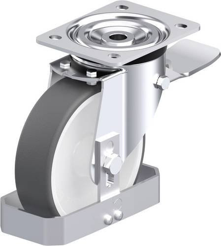 Blickle L-POTH 160G-ST-FS Stahlblech-Lenkrolle in Grau und Weiß mit 160 mm Rad-Durchmesser und 400 kg Tragfähigkeit - Bild 1