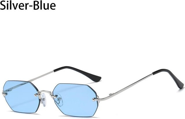 Binchi Sonnenbrille, randlos, Polygon, weiß, Unisex, Metall - Bild 1