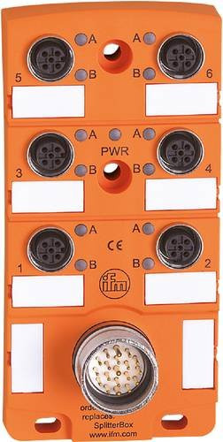 ifm Electronic EBC008 Sensor- und Aktor-Verteiler mit Adapter, 19 Polzahl, Orange - Bild 1