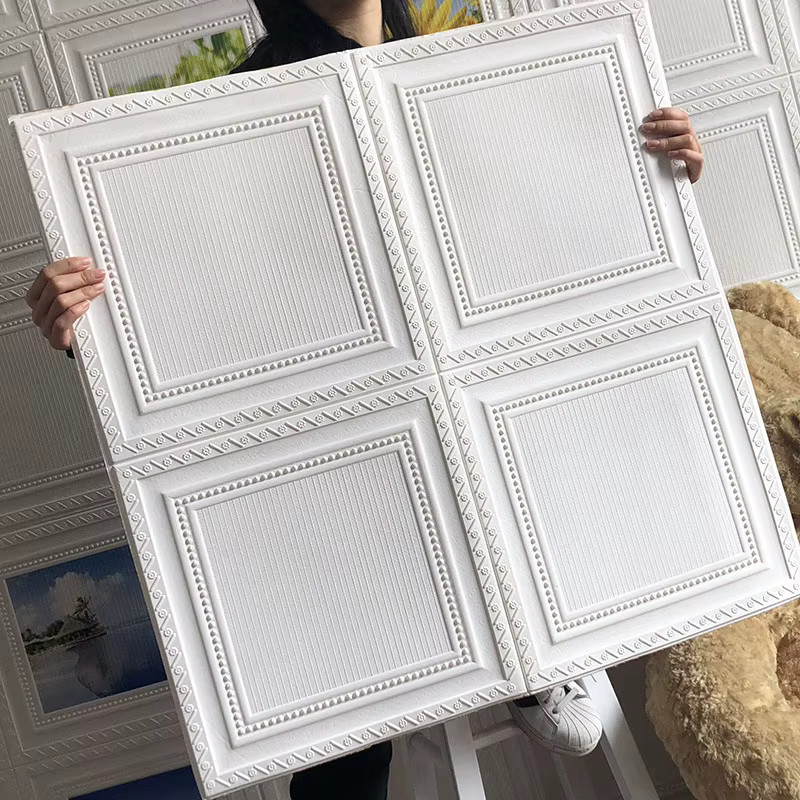 3D Wandtapete ctzsoop in Weiß, geometrisches Design, selbstklebend und wasserdicht, B/H: 35 x 35 cm - Bild 2